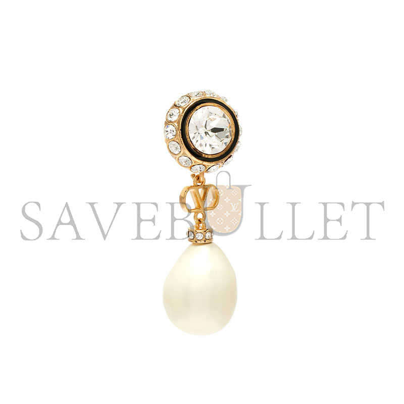 Va1e*ntin0 garavani vlogo embellished drop earrings in gold